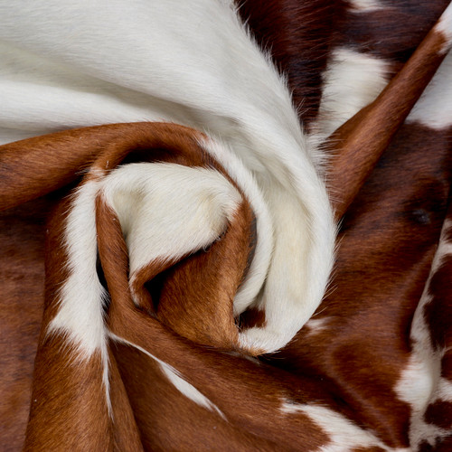 Brown And White Cowhide Rug NOV26-058 (210cm x 190cm)