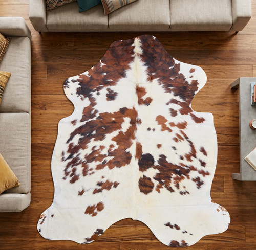 Brown And White Cowhide Rug NOV26-070 (190cm x 190cm) - City Cows