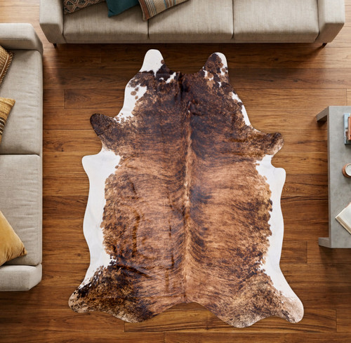 Brown And White Cowhide Rug NOV26-090 (250cm x 220cm)