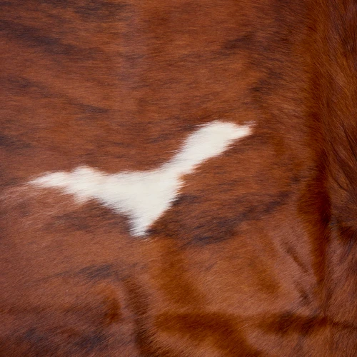 Mahogany And White Cowhide Rug NOV26-114 (210cm x 180cm)
