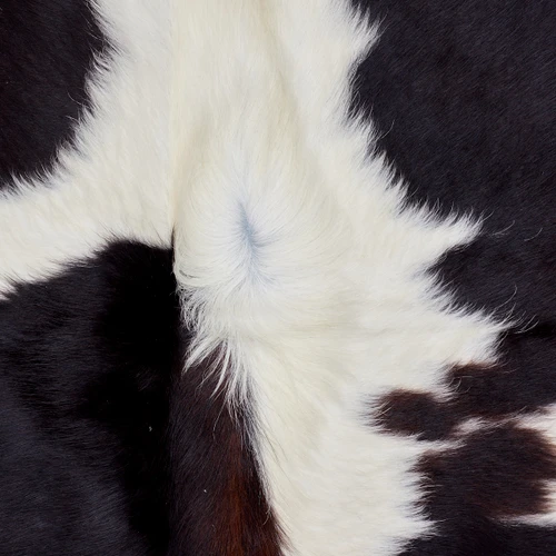 Black And White With An Hint Of Mahogany Cowhide Rug NOV26-123 (200cm x 180cm)