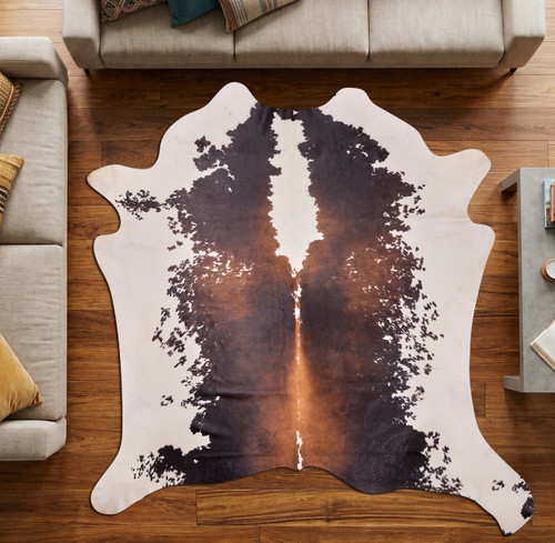 Sunburst Brown And White Cowhide Rug NOV26-151 (230cm x 230cm)