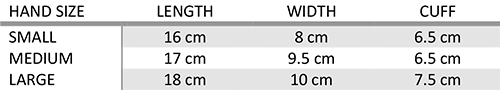 Sheepskin Glove Size Guide