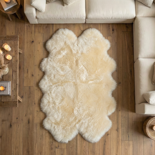 Champagne Quad Sheepskin Rug