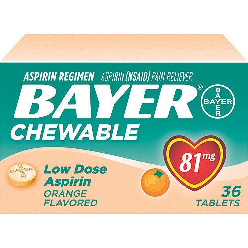 Bayer 81mg Chewable Low Dose Tablets Orange 36 ct
