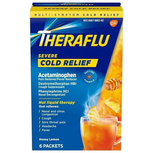 Theraflu Severe Cold Relief 6ct - Honey Lemon