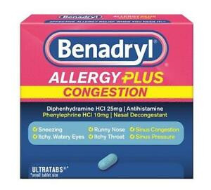 Benadryl Allergy Plus Congestion Ultratabs 24 ct