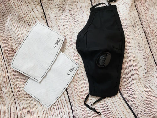 Cloth Mask with Respirator/Vent - Black