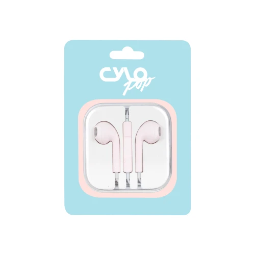 Cylo Pop Ear Pods (w/ mic + case) - Pink