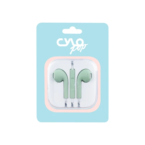 Cylo Pop Ear Pods (w/ mic + case) - Olive
