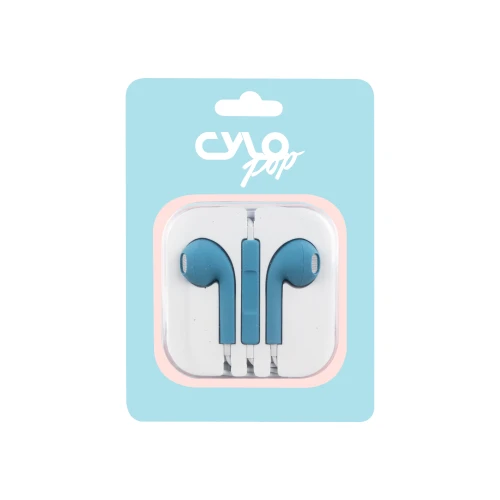 Cylo Pop Ear Pods (w/ mic + case) - Blue