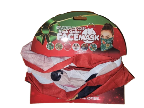 Multipurpose Neck Gaiter Face Mask - Holiday Christmas Themed 1ct