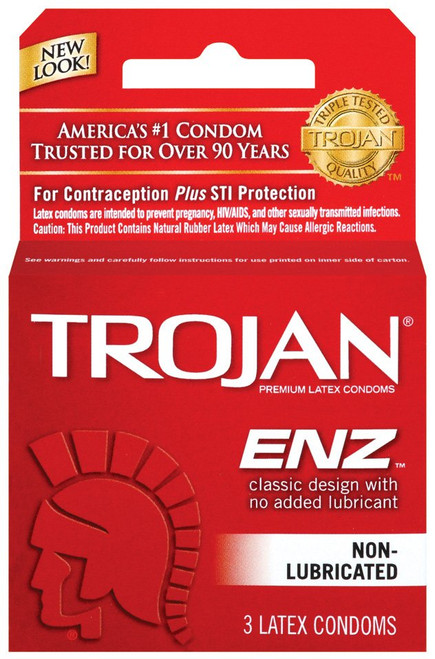 Trojan ENZ Non-Lubricated Red 3pk