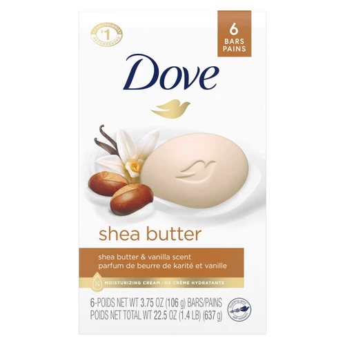 Dove Bar Soap 3.75oz 6-Pack - Shea Butter