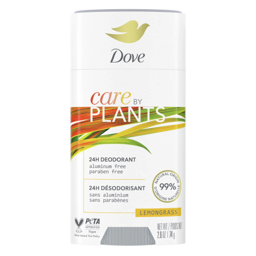 Dove Deodorant Stick, Care By Plants 2.6 oz - LEMONGRASS