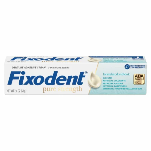 Fixodent Denture Cream 2.4 oz - Pure Strength