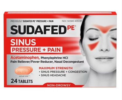 Sudafed PE Sinus Pressure + Pain Tablets 24ct