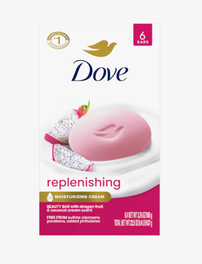 Dove Bar Soap 3.75oz 6-Pack - Replenishing Dragon Fruit & Coconut Cream