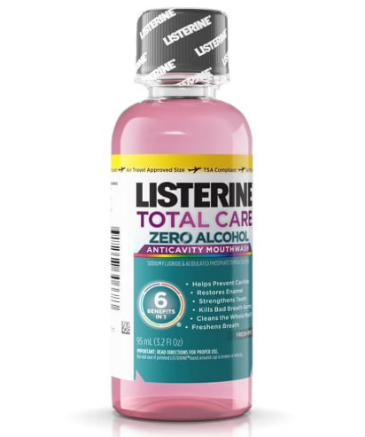 Listerine Total Care Fresh Mint, *Zero Alcohol* 3.2 oz (Travel Size)