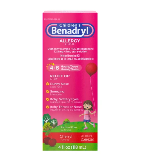 Children's Benadryl Allergy Cherry 4 oz