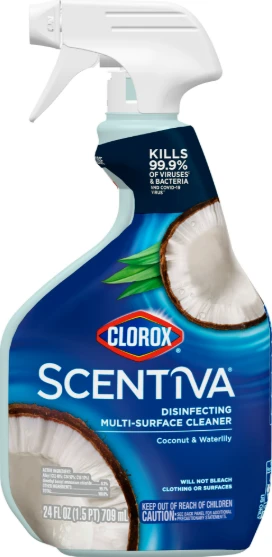 Clorox Spray 24oz (709mL) - Scentiva, Coconut & Waterlily