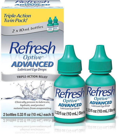 Refresh Optive Advanced Drops, 10 mL x 2-Pack (TWIN PACK)