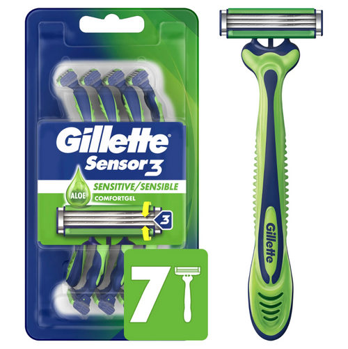Gillette Sensor-3 Disposable Razors, 7 ct - SENSITIVE