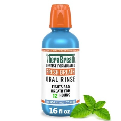 Therabreath Oral Rinse, 16oz - Invigorating Icy Mint
