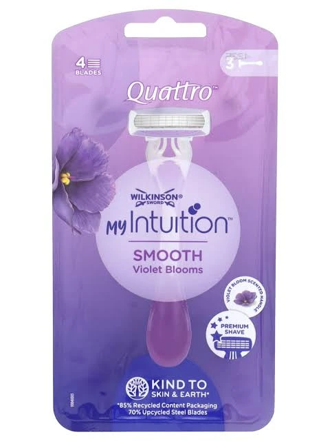 Quattro Wilkinson Sword 'My Intuition' Smooth Violet Blooms, 3 pk
