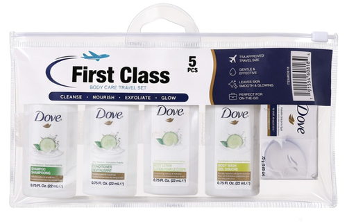 First Class Dove Body Care Travel Set, 5-piece