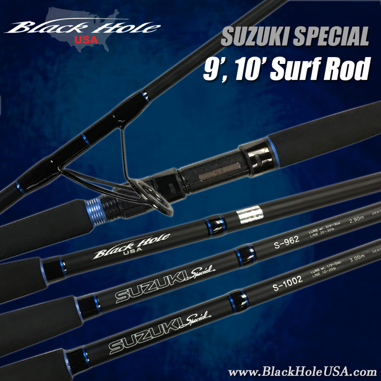 Black Hole USA Suzuki Special II UL Surf Rods & Blanks, Black Hole