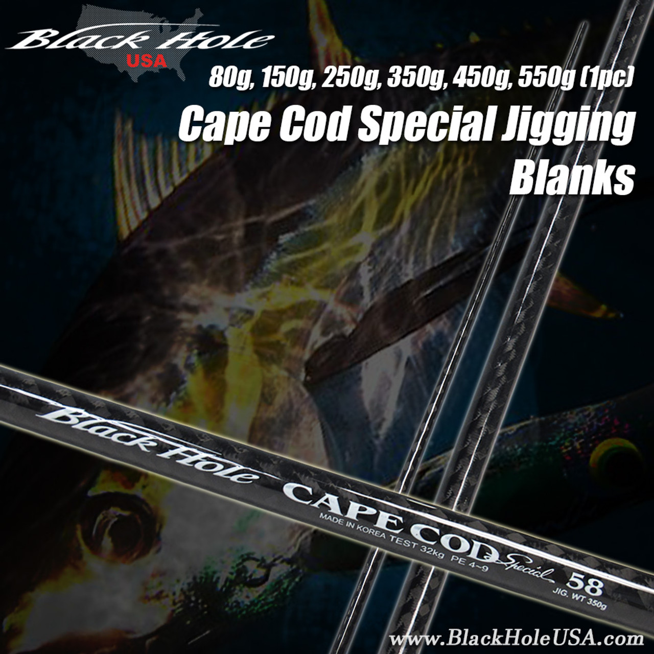 Black Hole Cape Cod Special 1pc Jigging Blanks (80g, 150g, 250g, 350g, 450g, 550g)