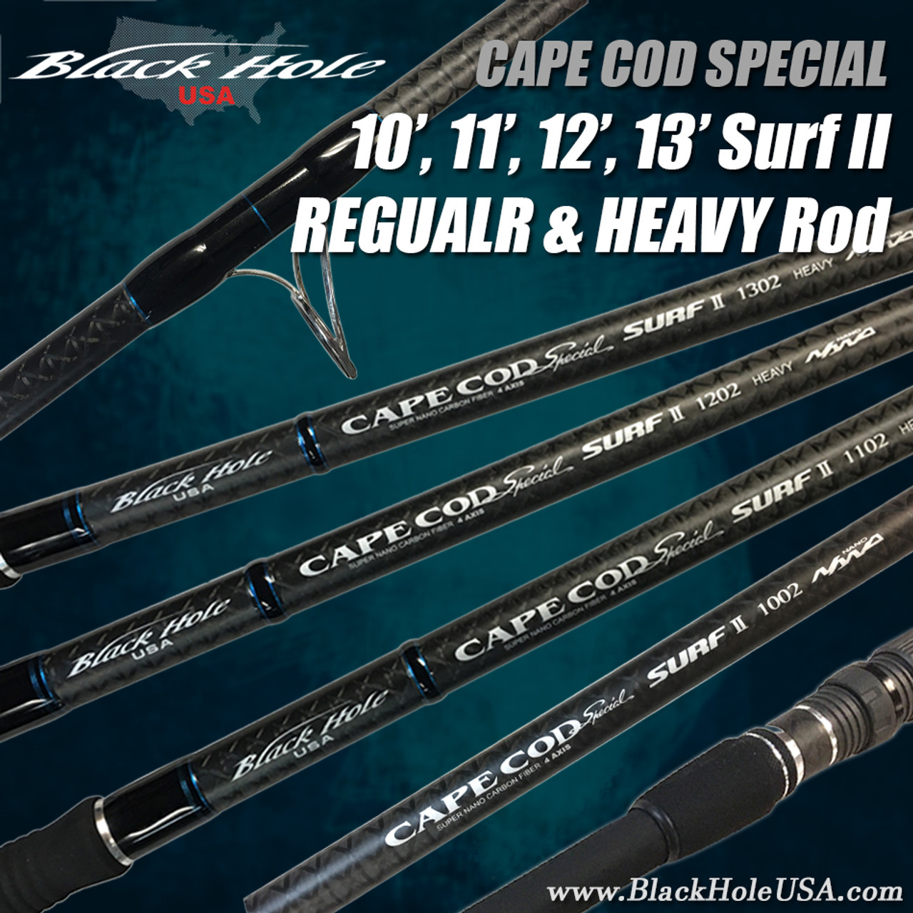 Black Hole USA 10', 11', 12', 13' Surf II Regular & Heavy Surf Rod, Black  Hole USA, Black Hole, Surf II, Surf Rod, N.S