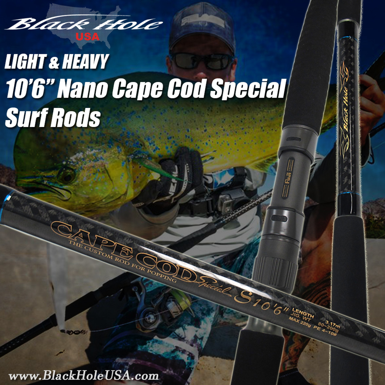 Black Hole Cape Cod Special Slow Pitch Jig Rod (Conventional) Size 6'6 | Lightweight | Chaos Fishing