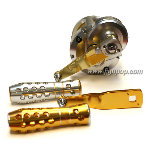 Jigging World - Power Handles for Okuma Makaira & Andros Reels - 115mm Arm  Gold Aluminum T-bar