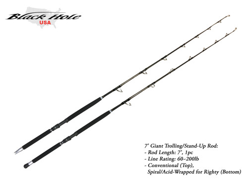 Black Hole 7' GIANT Trolling/Big Game Stand-up Jigging Rod