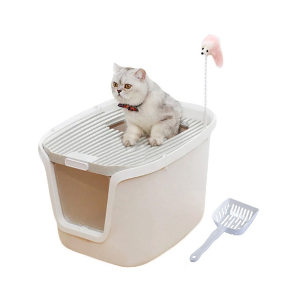 Baño Sanitario para gato con doble puerta + pala + Filtro + Juguete Raton