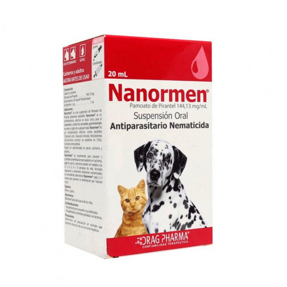 Nanormen Suspensión oral, Antiparasitario para Perros y Gatos 20ML