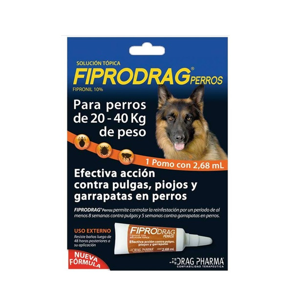 Pipeta Antiparasitaria Fiprodrag perros 20 a 40 kg