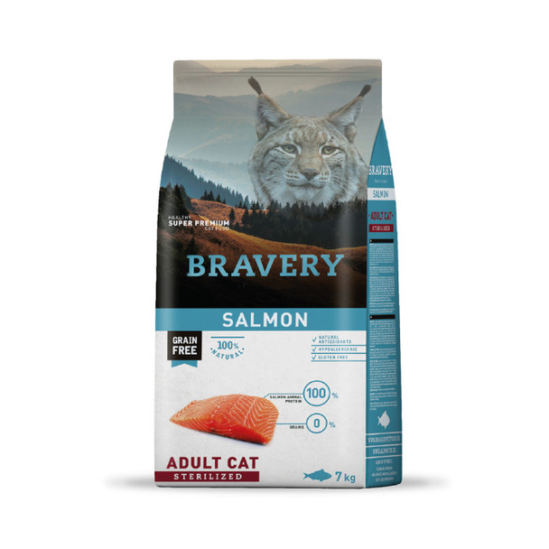 Bravery, Es un alimento SUPER PREMIUM elaborado con 100% proteína animal deshidratada como primer ingrediente, libre de granos y transgénicos.