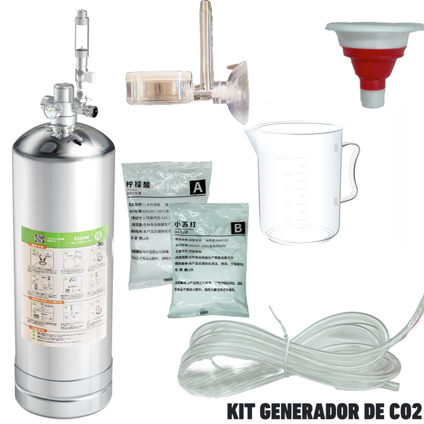 Tanque Generador de CO2 con Ácido Cítrico y bicarbonato