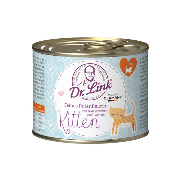 Dr.Link- Kitten Carne fina de pavo con hierba gatera y aceite de salmón