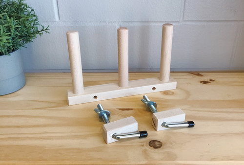 Triple Hard Maple Warping Pegs Set (CLAMPS INCLUDED)