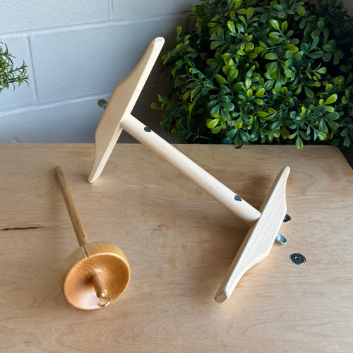 Yarn Spinning Kit | 1-Yard Skein Niddy Noddy and Maple Top Whorl Drop Spindle