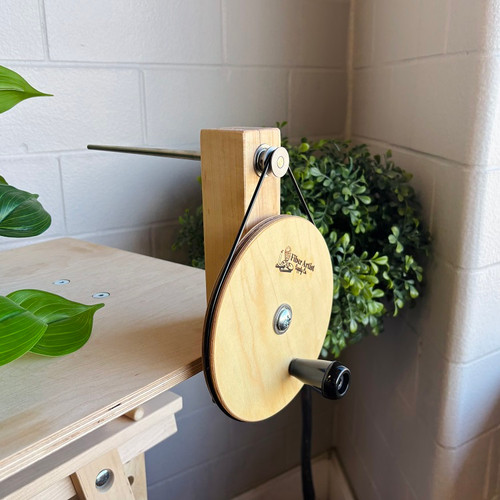 Weaver’s bobbin winder for smooth and efficient yarn winding. Compatible with standard weaving bobbins, this durable and easy-to-use tool helps fiber artists quickly prepare yarn for looms. Perfect for handweaving, weaving projects, and fiber craft enthusiasts.