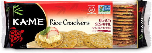 KA-ME RICE CRUNCH CRACKER BLACK SESAME & SOY SAUCE ( 12X3.5OZ )
