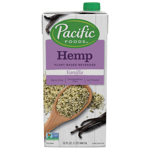 PACIFIC NATURAL VANILLA HEMP MILK NON DAIRY BEVERAGE ( 12X32 OZ )