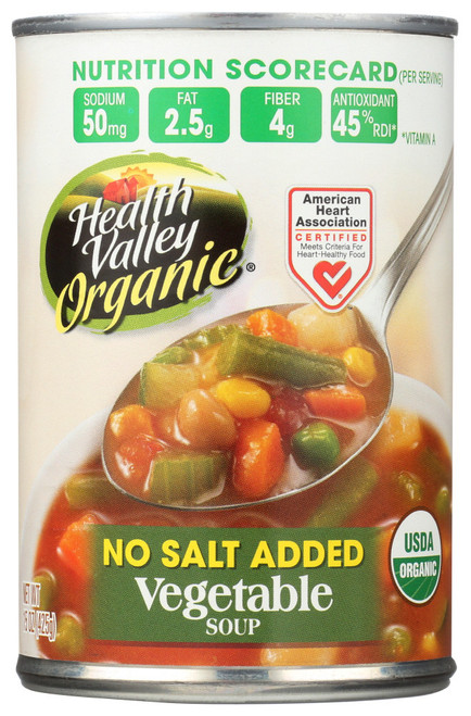 HEALTH VALLEY VEGETABLE SOUP NO SALT ( 12X15 OZ )