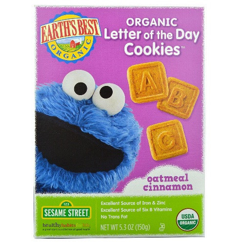 EARTH'S BEST SESAME STREET OATMEAL CINNAMON COOKIES ( 6X5.3 OZ ) EARTH'S BEST SESAME STREET OATMEAL CINNAMON COOKIES ( 6X5.3 OZ )