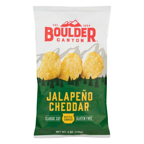 BOULDER CANYON JALAPENO CHEDDAR POTATO CHIPS GLUTEN FREE ( 12X5 OZ ) BOULDER CANYON JALAPENO CHEDDAR POTATO CHIPS GLUTEN FREE ( 12X5 OZ )